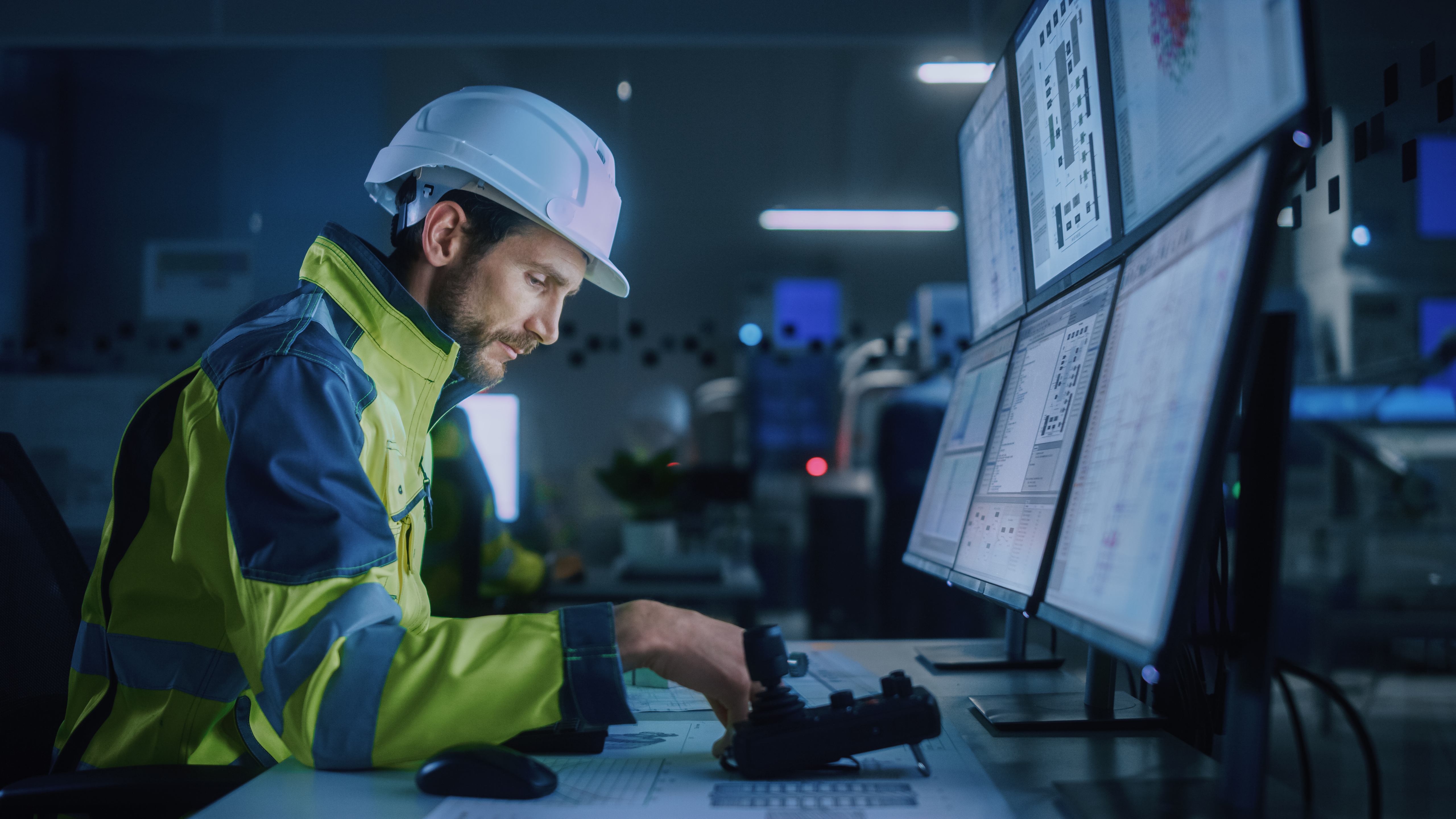 Engineer using DeltaV training system